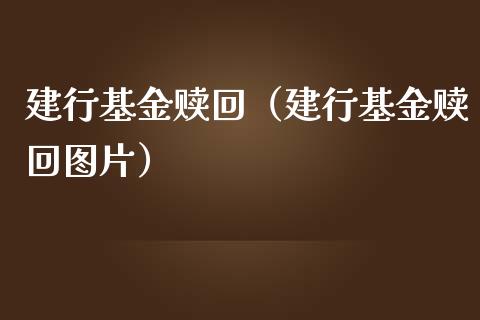 建行基金赎回（建行基金赎回图片）_https://www.fsyjjx.cn_问财精选_第1张