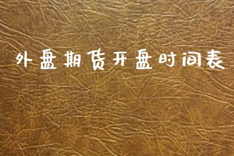 外盘期货开盘时间表_https://www.fsyjjx.cn_期货研报_第1张