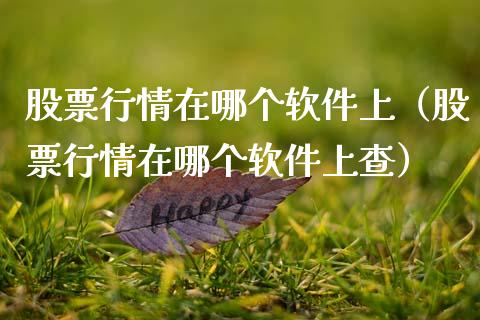 股票行情在哪个软件上（股票行情在哪个软件上查）_https://www.fsyjjx.cn_股指期货_第1张