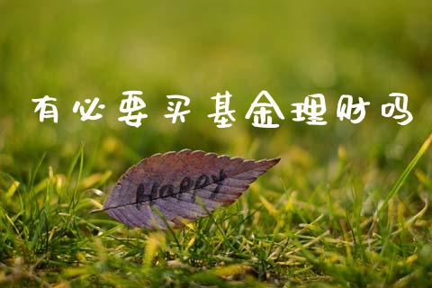 有必要买基金理财吗_https://www.fsyjjx.cn_问财精选_第1张