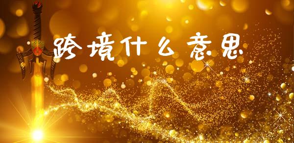 跨境什么意思_https://www.fsyjjx.cn_股票指导_第1张