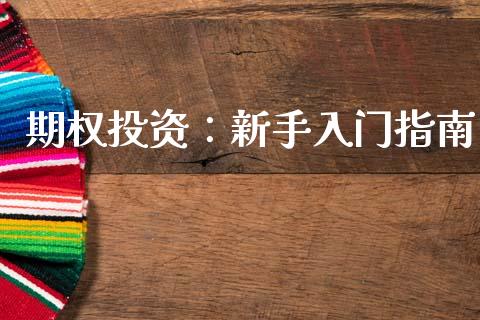 期权投资：新手入门指南_https://www.fsyjjx.cn_期货研报_第1张