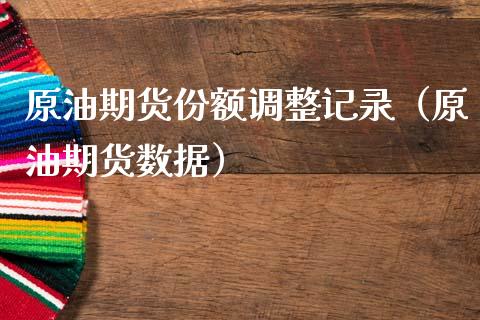 原油期货份额调整记录（原油期货数据）_https://www.fsyjjx.cn_期货资讯_第1张