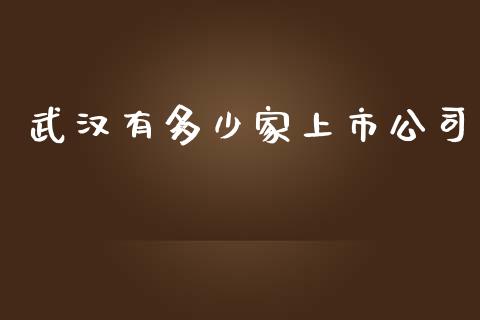 武汉有多少家上市公司_https://www.fsyjjx.cn_股市分析_第1张