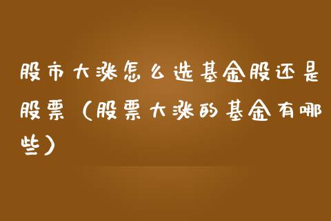 股市大涨怎么选基金股还是股票（股票大涨的基金有哪些）_https://www.fsyjjx.cn_问财精选_第1张