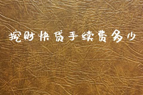挖财快贷手续费多少_https://www.fsyjjx.cn_股票指导_第1张