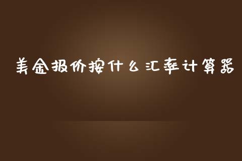 美金报价按什么汇率计算器_https://www.fsyjjx.cn_股市分析_第1张