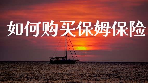 如何购买保姆保险_https://www.fsyjjx.cn_问财精选_第1张