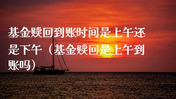 基金赎回到账时间是上午还是下午（基金赎回是上午到账吗）_https://www.fsyjjx.cn_问财精选_第1张