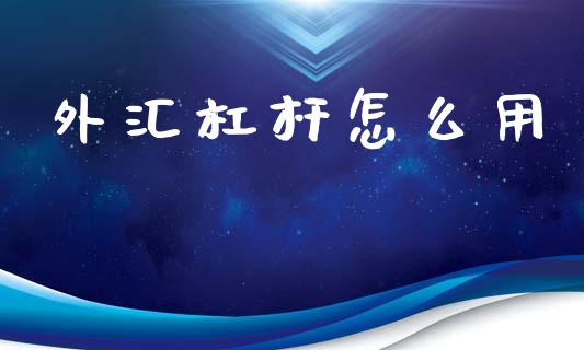 外汇杠杆怎么用_https://www.fsyjjx.cn_期货研报_第1张