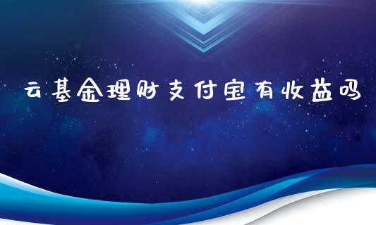 云基金理财支付宝有收益吗_https://www.fsyjjx.cn_问财精选_第1张