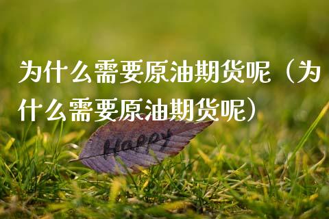 为什么需要原油期货呢（为什么需要原油期货呢）_https://www.fsyjjx.cn_期货资讯_第1张