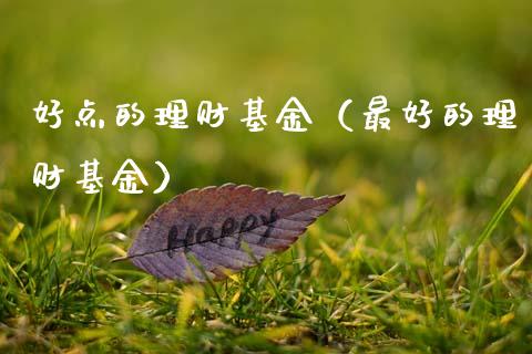好点的理财基金（最好的理财基金）_https://www.fsyjjx.cn_问财精选_第1张