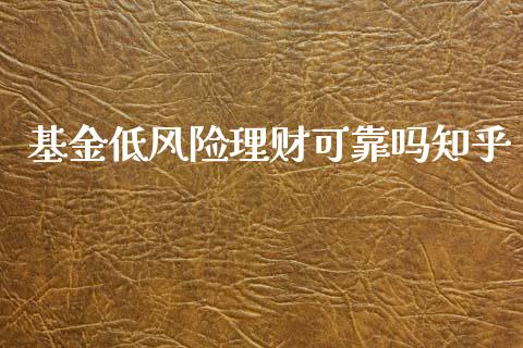基金低风险理财可靠吗知乎_https://www.fsyjjx.cn_问财精选_第1张