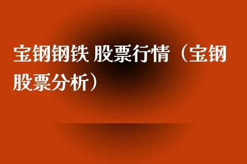 宝钢钢铁 股票行情（宝钢股票分析）_https://www.fsyjjx.cn_股票指导_第1张