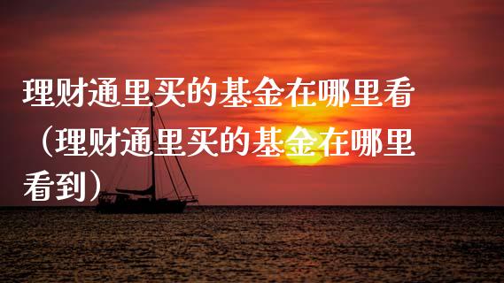 理财通里买的基金在哪里看（理财通里买的基金在哪里看到）_https://www.fsyjjx.cn_问财精选_第1张