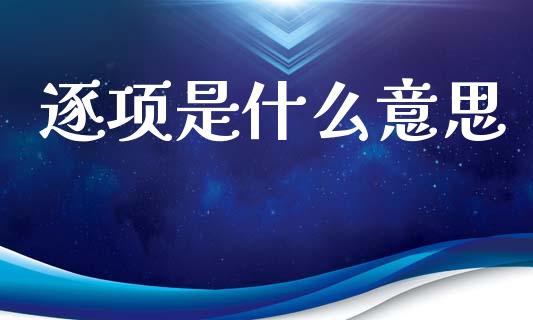逐项是什么意思_https://www.fsyjjx.cn_股票指导_第1张