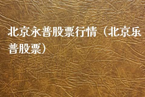 北京永普股票行情（北京乐普股票）_https://www.fsyjjx.cn_股票指导_第1张