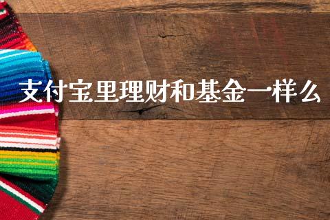 支付宝里理财和基金一样么_https://www.fsyjjx.cn_问财精选_第1张