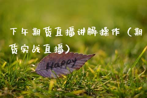 下午期货直播讲解操作（期货实战直播）_https://www.fsyjjx.cn_期货在线_第1张