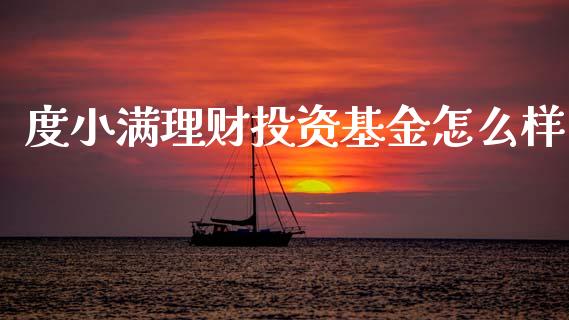度小满理财投资基金怎么样_https://www.fsyjjx.cn_理财资讯_第1张