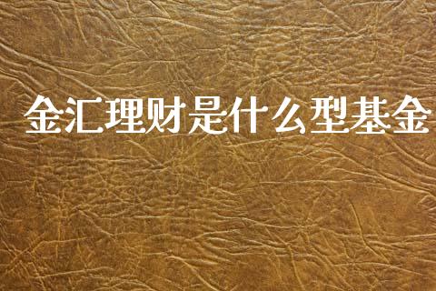 金汇理财是什么型基金_https://www.fsyjjx.cn_问财精选_第1张