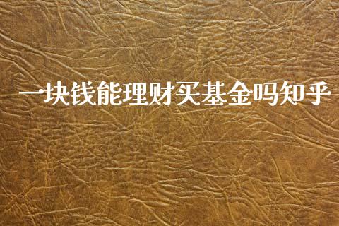 一块钱能理财买基金吗知乎_https://www.fsyjjx.cn_问财精选_第1张