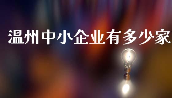 温州中小企业有多少家_https://www.fsyjjx.cn_股市分析_第1张