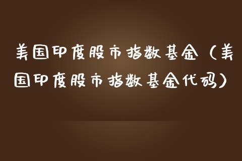 美国印度股市指数基金（美国印度股市指数基金代码）_https://www.fsyjjx.cn_理财资讯_第1张