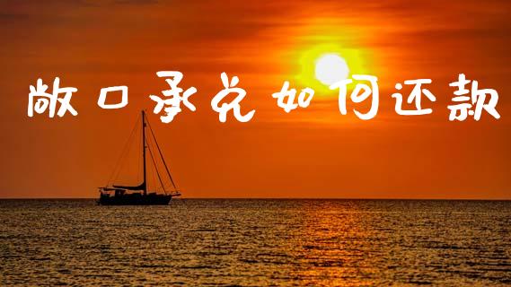 敞口承兑如何还款_https://www.fsyjjx.cn_股票指导_第1张