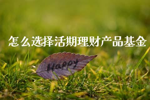 怎么选择活期理财产品基金_https://www.fsyjjx.cn_理财资讯_第1张