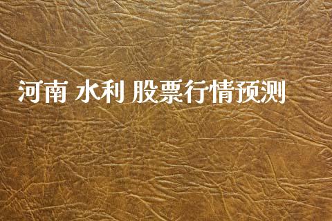 河南 水利 股票行情预测_https://www.fsyjjx.cn_股市分析_第1张