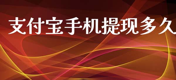 支付宝手机提现多久_https://www.fsyjjx.cn_期货资讯_第1张