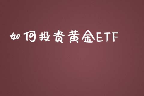 如何投资黄金ETF_https://www.fsyjjx.cn_期货在线_第1张