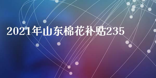 2021年山东棉花补贴235_https://www.fsyjjx.cn_期货资讯_第1张