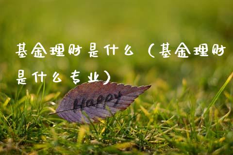 基金理财是什么（基金理财是什么专业）_https://www.fsyjjx.cn_问财精选_第1张
