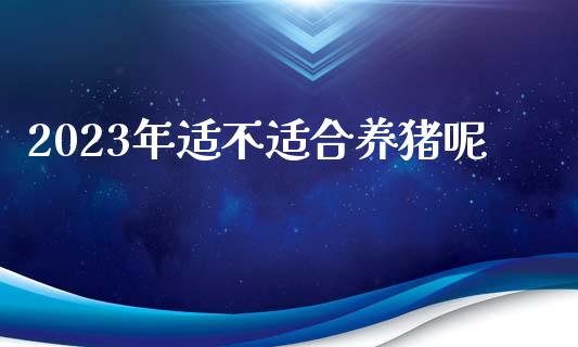 2023年适不适合养猪呢_https://www.fsyjjx.cn_期货研报_第1张