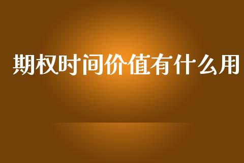 期权时间价值有什么用_https://www.fsyjjx.cn_股票指导_第1张