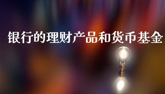 银行的理财产品和货币基金_https://www.fsyjjx.cn_问财精选_第1张