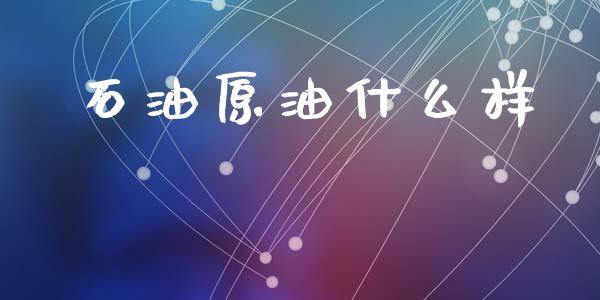 石油原油什么样_https://www.fsyjjx.cn_期货在线_第1张