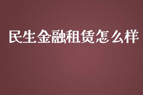 民生金融租赁怎么样_https://www.fsyjjx.cn_期货在线_第1张