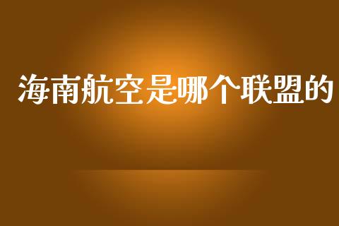 海南航空是哪个联盟的_https://www.fsyjjx.cn_理财资讯_第1张