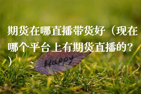 期货在哪直播带货好（现在哪个平台上有期货直播的?）_https://www.fsyjjx.cn_期货在线_第1张