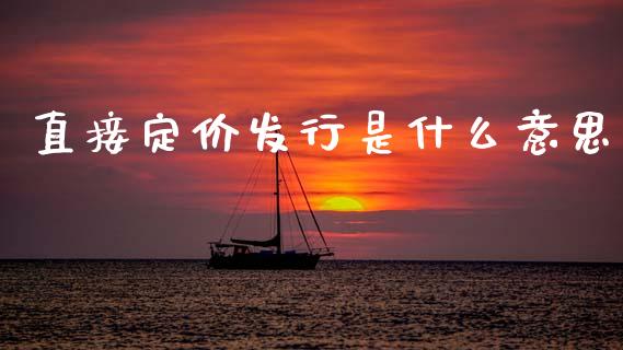 直接定价发行是什么意思_https://www.fsyjjx.cn_股票指导_第1张