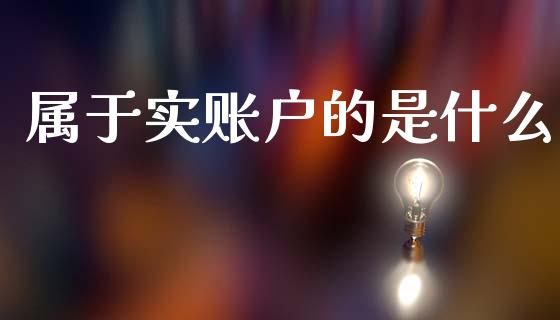 属于实账户的是什么_https://www.fsyjjx.cn_期货在线_第1张