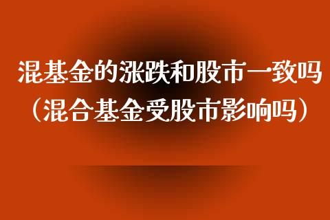 混基金的涨跌和股市一致吗（混合基金受股市影响吗）_https://www.fsyjjx.cn_理财资讯_第1张