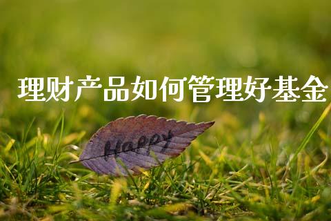 理财产品如何管理好基金_https://www.fsyjjx.cn_问财精选_第1张
