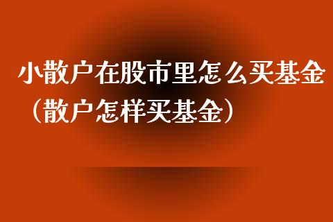 小散户在股市里怎么买基金（散户怎样买基金）_https://www.fsyjjx.cn_问财精选_第1张