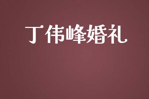 丁伟峰婚礼_https://www.fsyjjx.cn_期货资讯_第1张