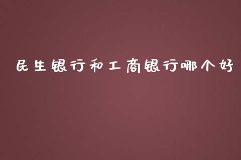 民生银行和工商银行哪个好_https://www.fsyjjx.cn_期货资讯_第1张